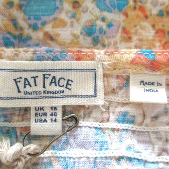 NWT Fat Face Lucia Mineral Top , Short Sleeve, Shirred Top, Multicolor, Size 14 - Picture 9 of 16